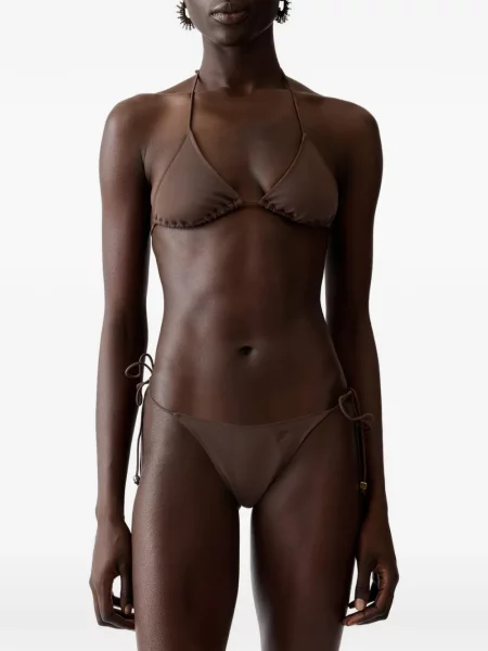 Bikini Jacquemus cu legături maro