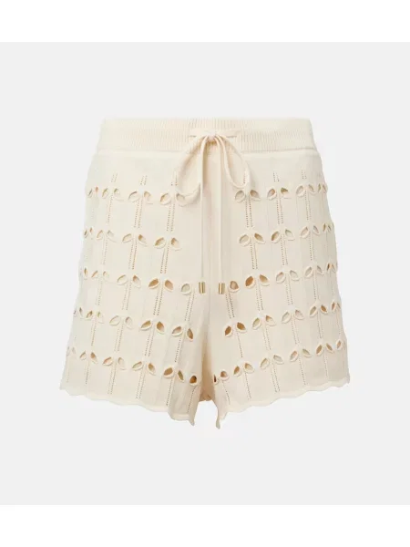 Pantaloni scurți Zimmermann cu talie înaltă alb