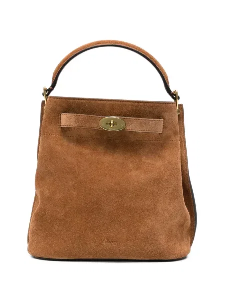 Geantă shopper Mulberry din piele de căprioară maro
