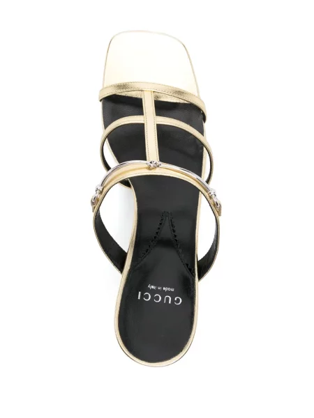 Кожени сандали Gucci златисто