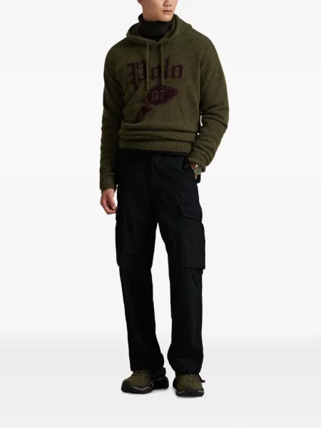 Chiloți Polo Ralph Lauren din țesătură twill cu autograf cu glugă albastru