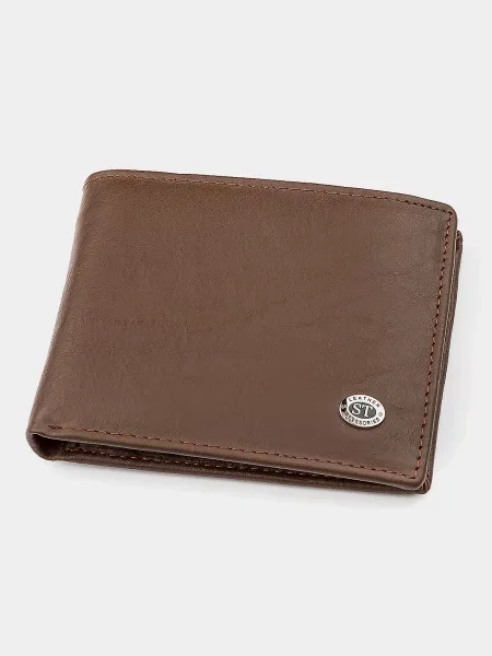 Кожаный кошелек St Leather Accessories коричневый