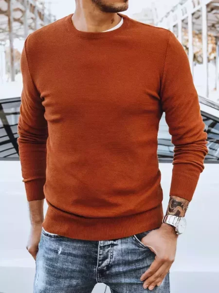Sweter klasyczny rudy Dstreet