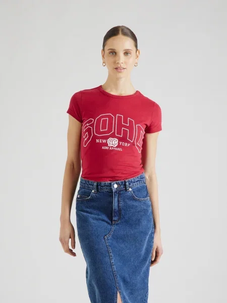 AÉROPOSTALE Tricou SOHO roșu cranberry alb