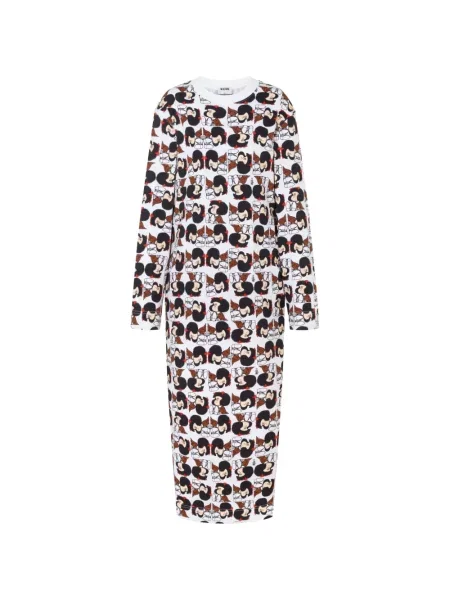 Lung rochie Moschino cu imagine alb
