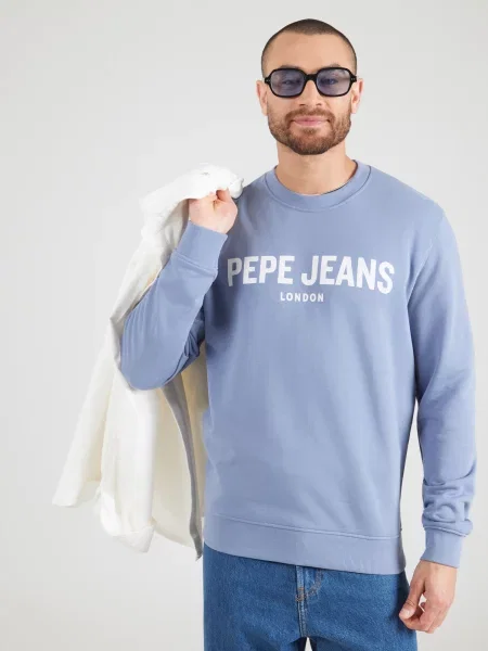 Pepe Jeans Mikina modrosivá biela
