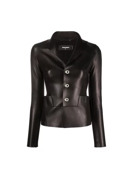 Kurtka skórzana Dsquared2 czarna