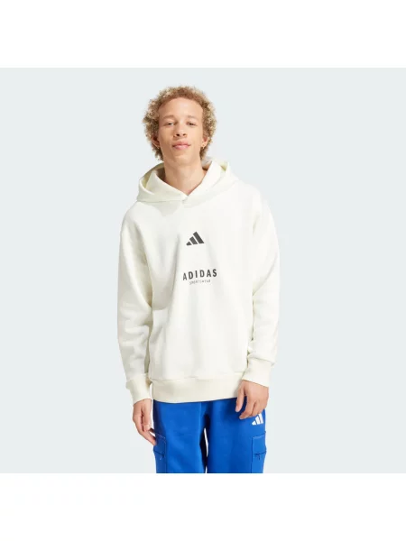 Bluza z kapturem Adidas polarowa biała