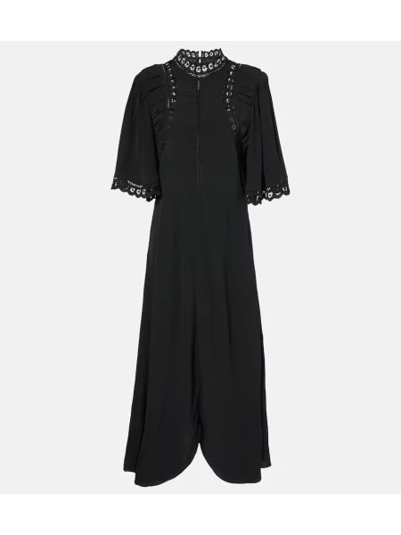 Rochie midi Marant Etoile din dantelă până la genunchi de costum negru