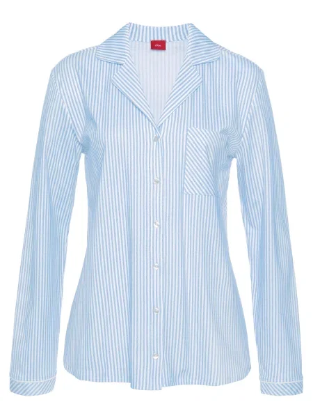 S.Oliver Bluză albastru deschis alb