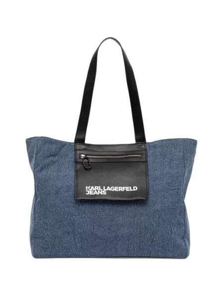 Geantă shopper Karl Lagerfeld Jeans cu imagine albastru
