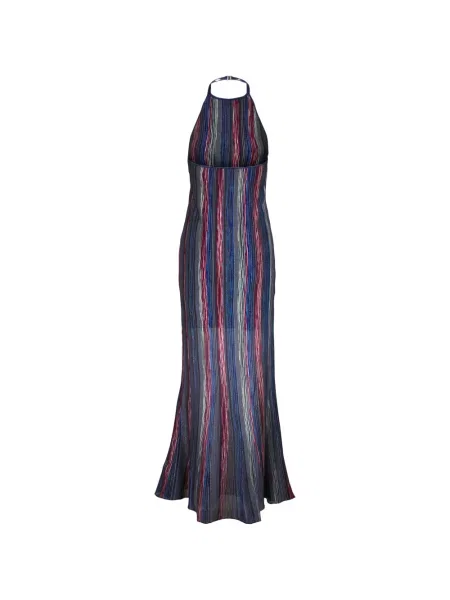 Rochie Missoni cu gât halter albastru