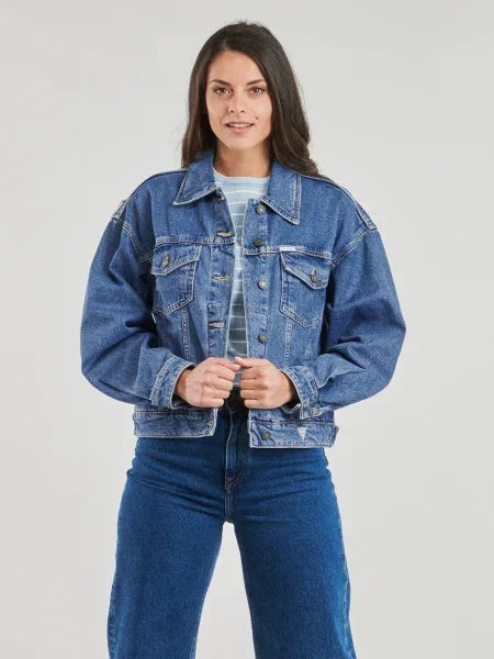 GUESS Prechodná bunda denim modrá