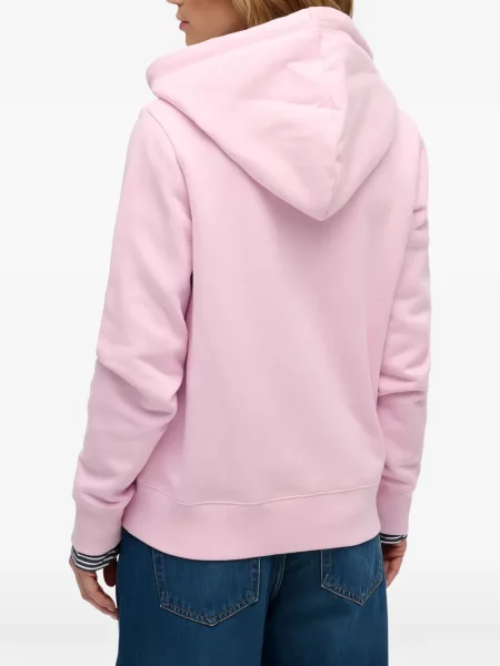 Hanorac cu glugă Superdry cu broderie roz