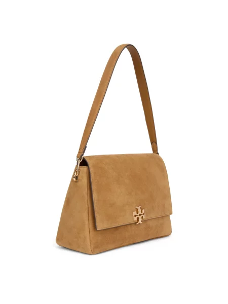 Tory Burch torebka zamszowa Charlie brązowa