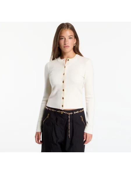Sweter Michael Kors Merino Rib Crew Nk Cardi Bone