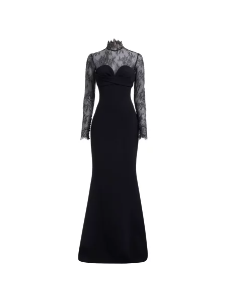 Rochie maxi Elie Saab din dantelă negru