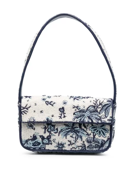 Geantă de mână Staud cu mărgele albastru