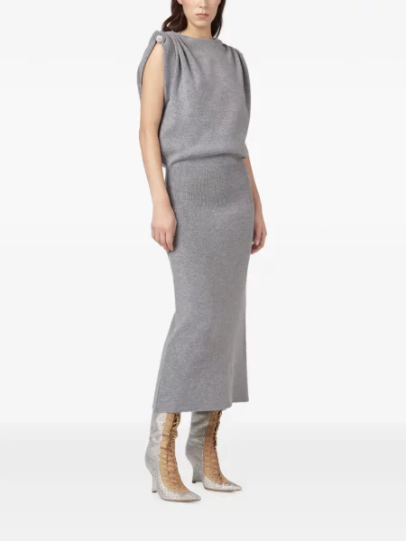 Rochie midi Giuseppe Di Morabito tricotate gri
