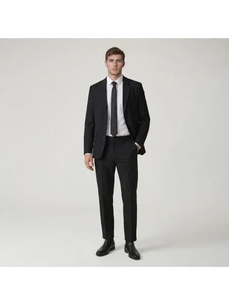 Reserved Regular szabású blézer viszkózkeverékkel fekete