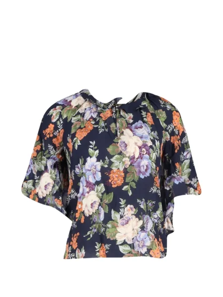 Bluză Vilshenko cu model floral cu imagine albastru