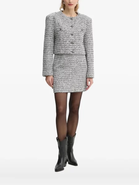 Geacă Gestuz din tweed alb