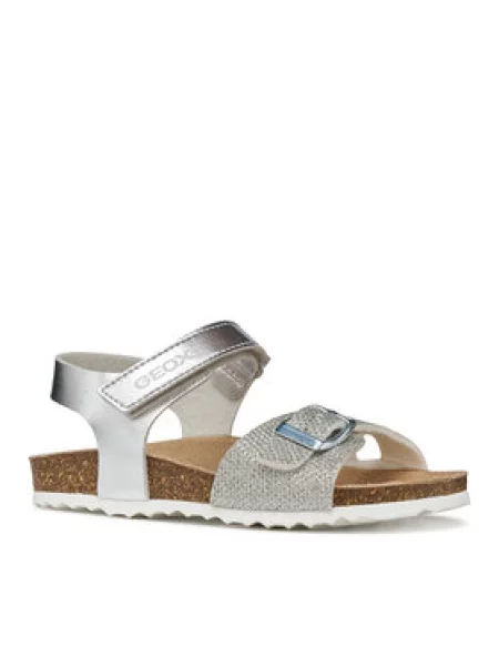 Geox Sandále J Adriel Girl M Strieborná