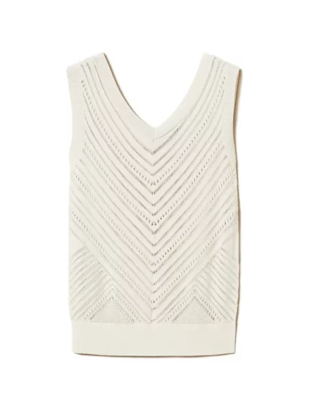 Top Twinset tricotate alb