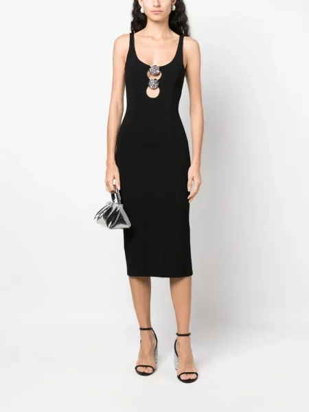 Gėlėta kostiumas midi suknelė Blumarine iki kelių juoda