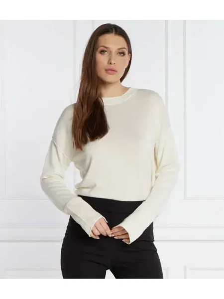BOSS ORANGE Pulover C_Fannie | Relaxed fit alb