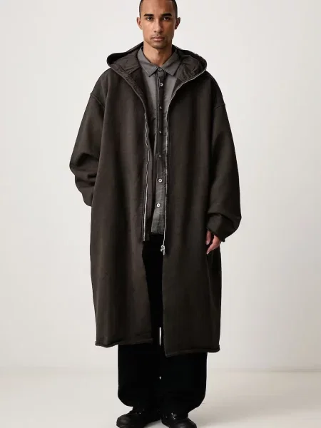 Rick Owens DRKSHDW Gimp παλτό με ελαστάν ανδρικό καφέ