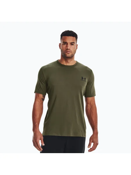 Tricou pentru bărbați Under Armour Sportstyle Left Chest marine green/black negru