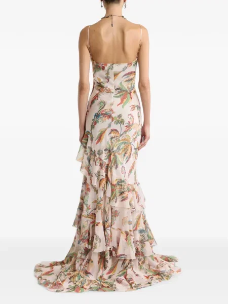 Rochie maxi Etro cu imagine cu model paisley roz