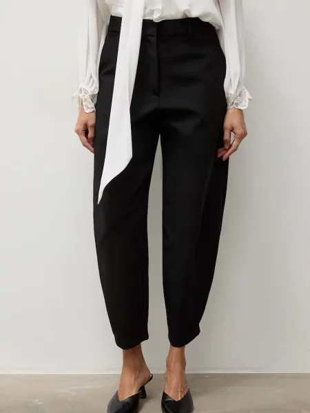 Answear.LAB pantaloni pentru femei cu vâscoză negru