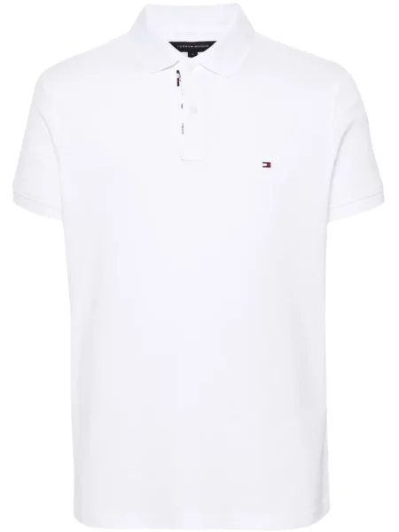 Polo Tommy Hilfiger cu broderie alb