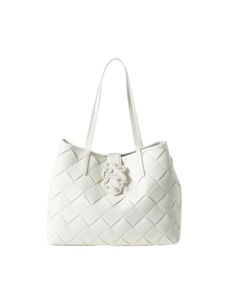 Shopperka Just Cavalli z autografem biała