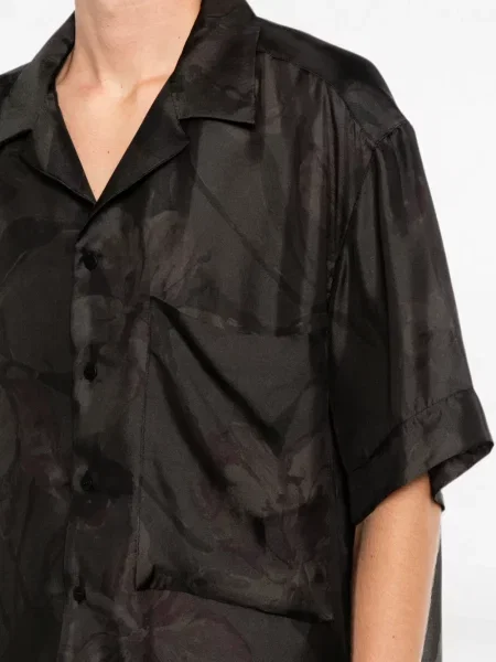 Scurt cămașă Giovanni Cavagna cu model floral negru
