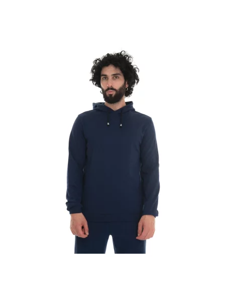 Bluza z kapturem Hindustrie z kapturem ze sznurkiem niebieska