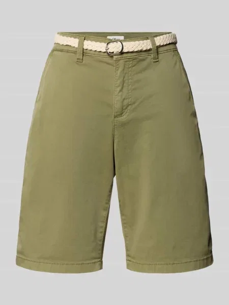Bermudy o kroju regular fit z mieszanki bawełny S.oliver Red Label zielone
