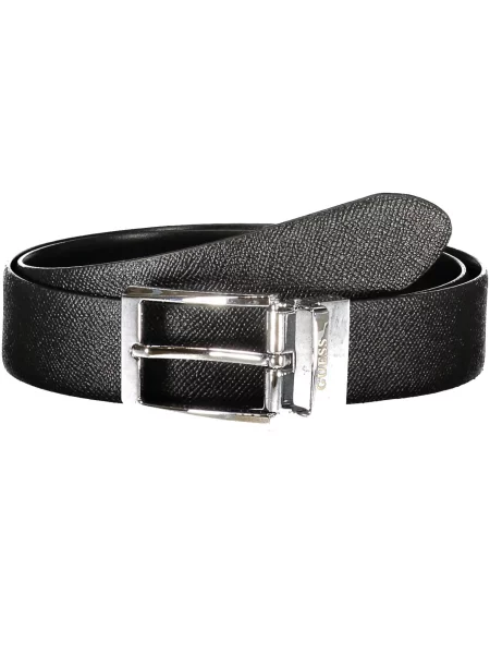 Cu centură curea Guess Jeans din piele negru