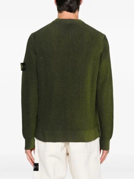 Pulover Stone Island cu decolteu rotund cu strasuri verde