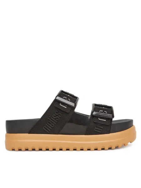 Papuci Melissa cu platformă negru