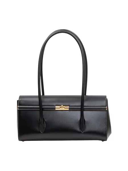 Lniana torebka Dolce And Gabbana czarna