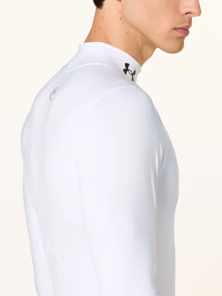 Under Armour tričko s dlouhým rukávem Ua Hg Armour Comp Mock white bílé