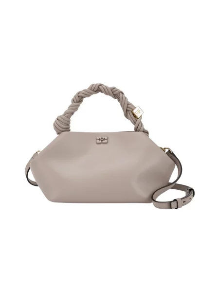 Torebka crossbody Ganni z klapami beżowa