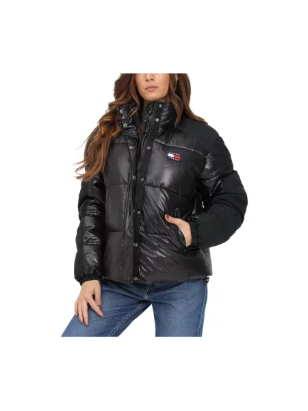 Kurtka puchowa Tommy Hilfiger z logo czarna