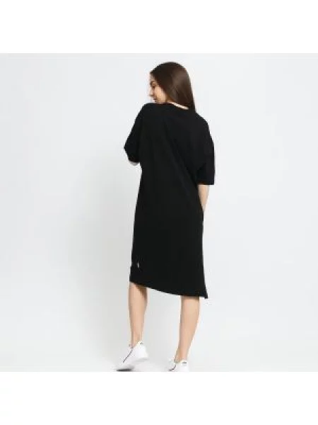 Šaty Urban Classics Ladies Organic Oversized Slit Tee Dress černé
