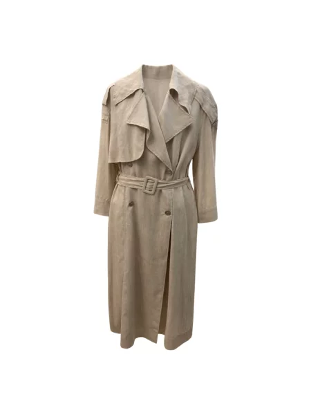 Lniany trencz Simona Corsellini beżowy