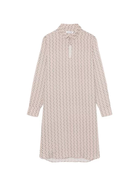 Gulerat rochie tip cămașă Lacoste din crep roz