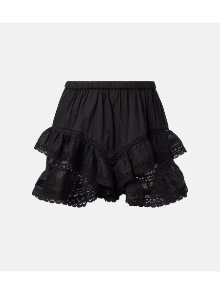Pantaloni scurți Marant Etoile cu volane negru